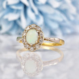 Ellibelle Jewellery Art Deco Opal & Diamond Cluster Ring