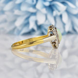 Ellibelle Jewellery Art Deco Opal & Diamond Gold and Platinum Cluster Ring