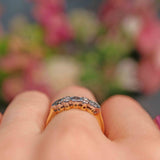 Ellibelle Jewellery Art Deco Style Aquamarine & Diamond 18ct Gold Bezel Ring