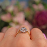 Ellibelle Jewellery Art Deco Style Aquamarine & Diamond Gold Ring
