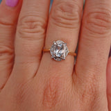 Ellibelle Jewellery Art Deco Style Aquamarine & Diamond Gold Ring