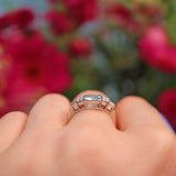 Ellibelle Jewellery Art Deco Style Aquamarine & Diamond Platinum Ring
