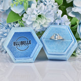 Ellibelle Jewellery Art Deco Style Aquamarine & Diamond Platinum Ring