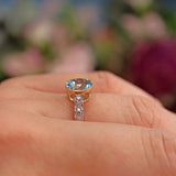 Ellibelle Jewellery Art Deco Style Blue Topaz & Diamond Ring