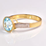 Ellibelle Jewellery Art Deco Style Blue Topaz & Diamond Ring