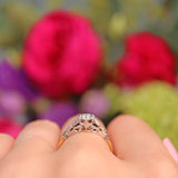 Ellibelle Jewellery Art Deco Style Diamond 18ct Gold & Platinum Solitaire Ring
