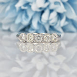 Ellibelle Jewellery ART DECO STYLE DIAMOND 18CT WHITE GOLD FIVE STONE RING