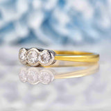 Ellibelle Jewellery Art Deco Style Diamond Three Stone Bezel Ring
