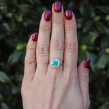 Ellibelle Jewellery Art Deco Style Emerald & Diamond Platinum Engagement Ring