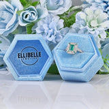 Ellibelle Jewellery Art Deco Style Emerald & Diamond White Gold Panel Ring