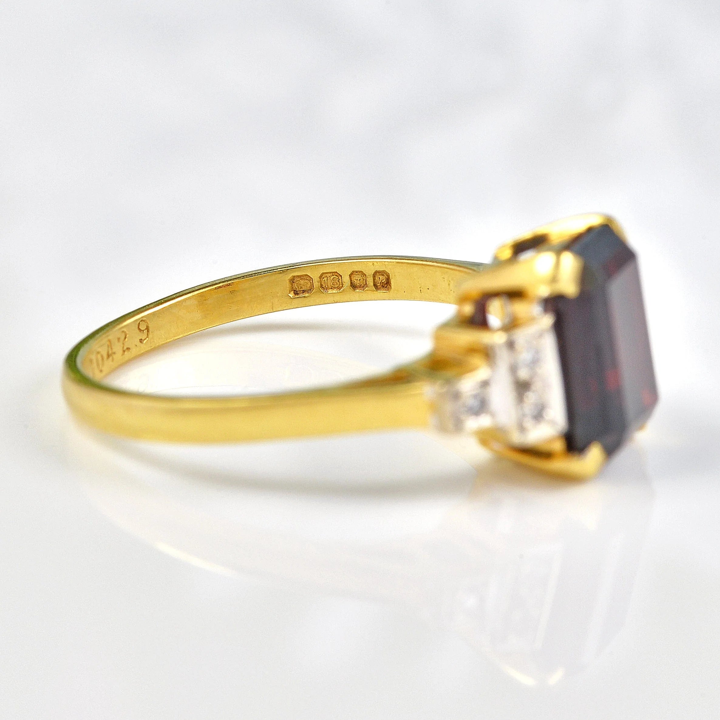 Ellibelle Jewellery Art Deco Style Garnet and Diamond Ring By Cropp & Farr