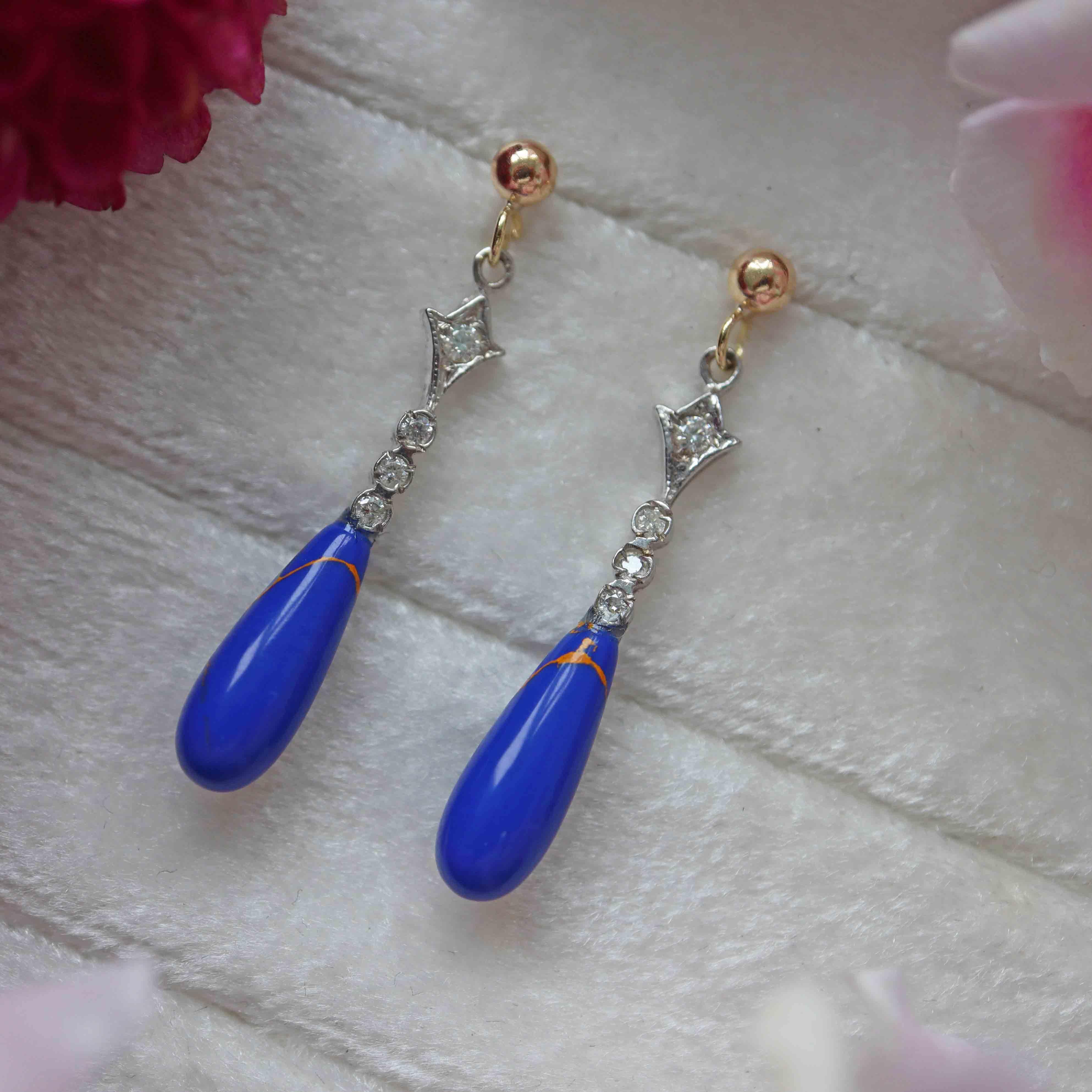 Lapis lazuli drop on sale earrings