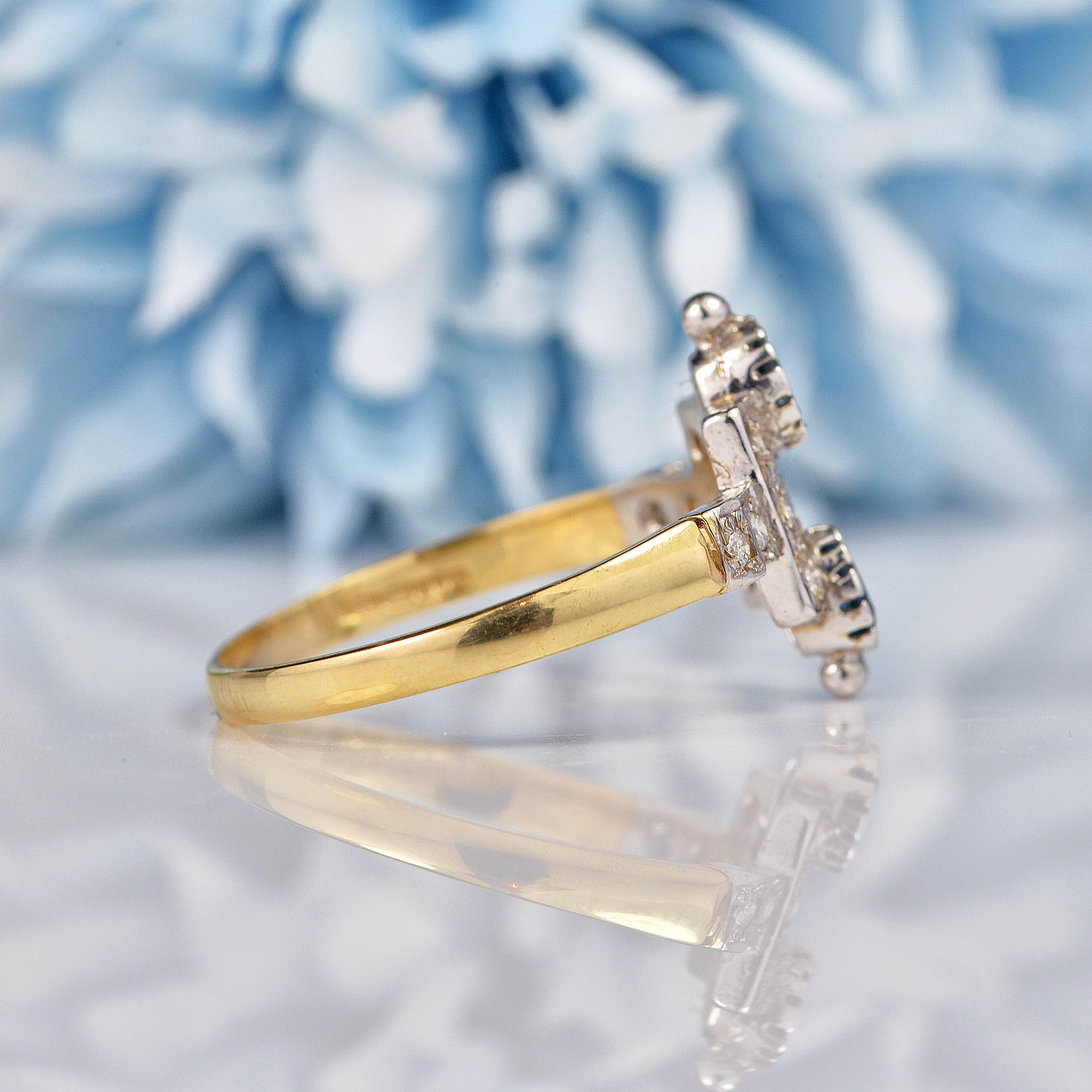 London Topaz & Diamond 9ct Gold Panel Ring Ellibelle Jewellery London Topaz & Diamond 9ct Gold Panel Ring Ellibelle Jewellery