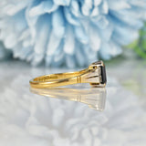 Ellibelle Jewellery ART DECO STYLE SAPPHIRE & DIAMOND 18CT GOLD RING