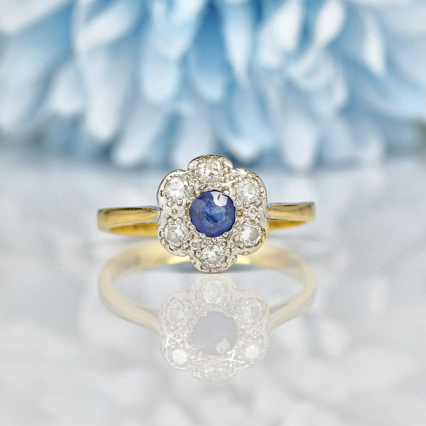 Ellibelle Jewellery Art Deco Style Sapphire & Diamond Ring