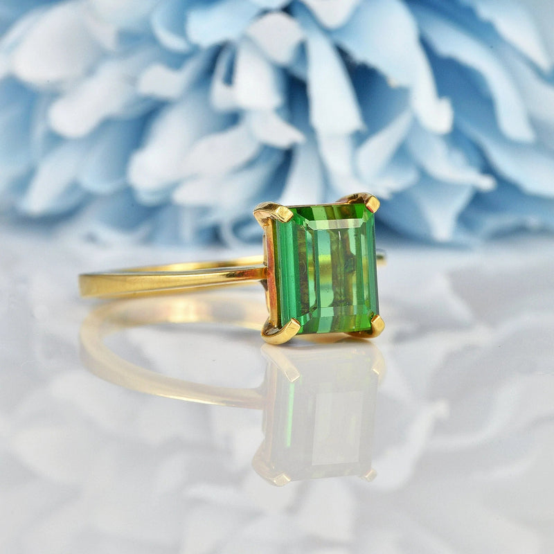 Ellibelle Jewellery ART DECO STYLE TOURMALINE 18CT GOLD RING