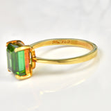 Ellibelle Jewellery ART DECO STYLE TOURMALINE 18CT GOLD RING