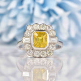 Ellibelle Jewellery Art Deco Style Yellow Sapphire & Diamond Engagement Ring (2.00ct)