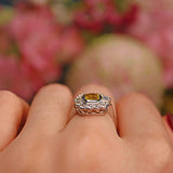 Ellibelle Jewellery Art Deco Style Yellow Sapphire & Diamond Engagement Ring (2.00ct)