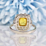 Ellibelle Jewellery Art Deco Style Yellow Sapphire & Diamond Engagement Ring (2.00ct)