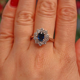 Ellibelle Jewellery Blue Sapphire & Diamond 18ct White Gold Cluster Ring