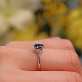 Ellibelle Jewellery Blue Sapphire & Diamond 18ct White Gold Ring