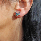 Ellibelle Jewellery Blue Topaz 9ct Gold Butterfly Stud Earrings