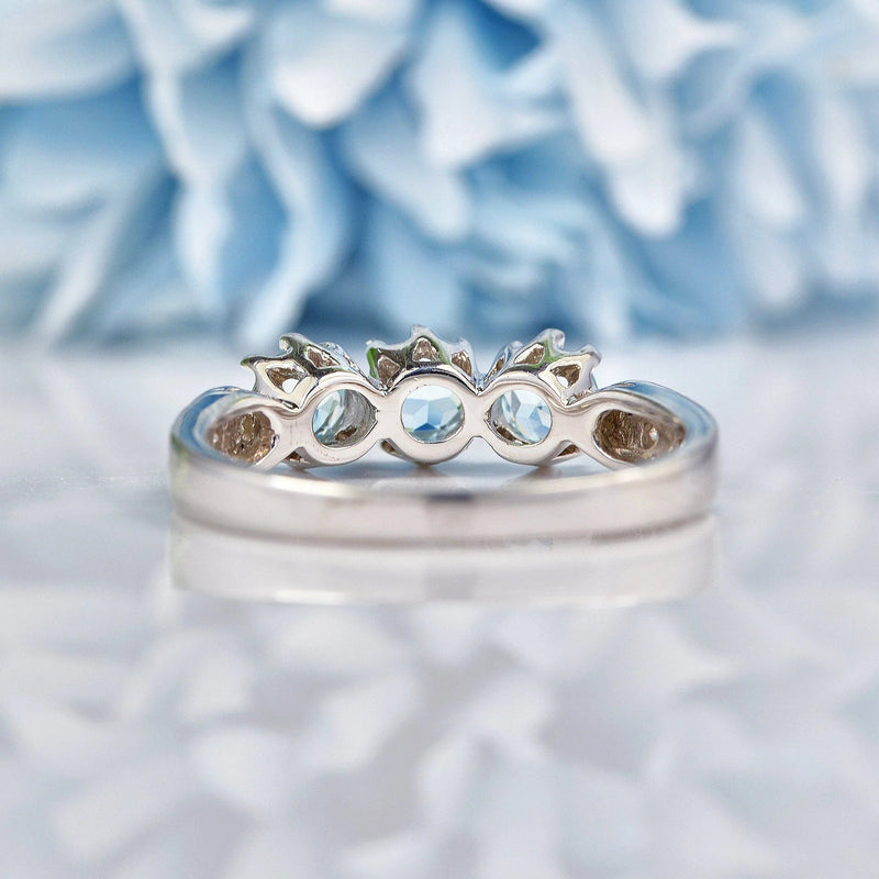 Ellibelle Jewellery Blue Topaz & Diamond 9ct White Gold Ring