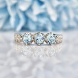 Ellibelle Jewellery Blue Topaz & Diamond 9ct White Gold Ring