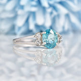Ellibelle Jewellery Blue Zircon 9ct White Gold Ring