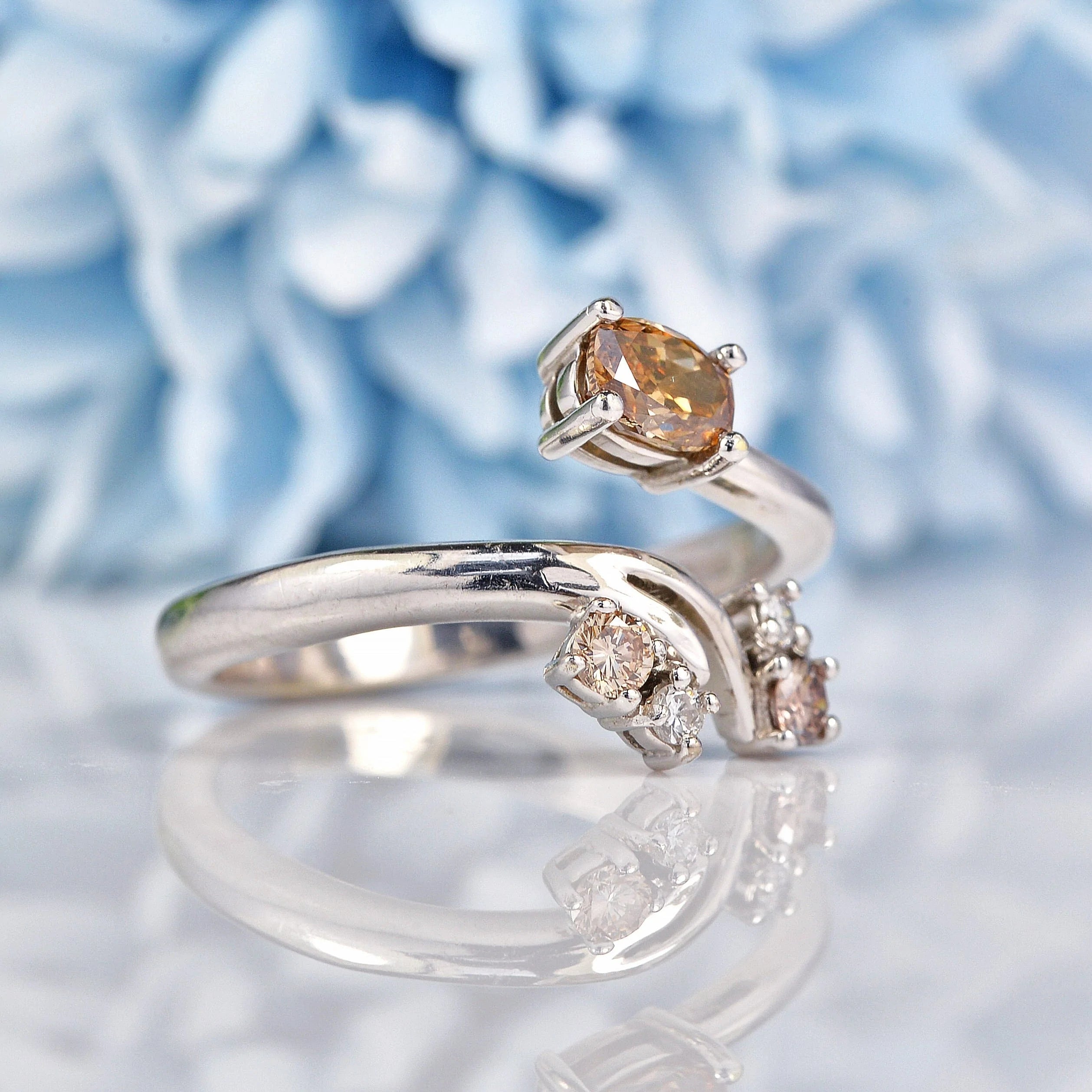 Diamond Solitaire Brown Jewellers Wedding Rings Vari-Coloured