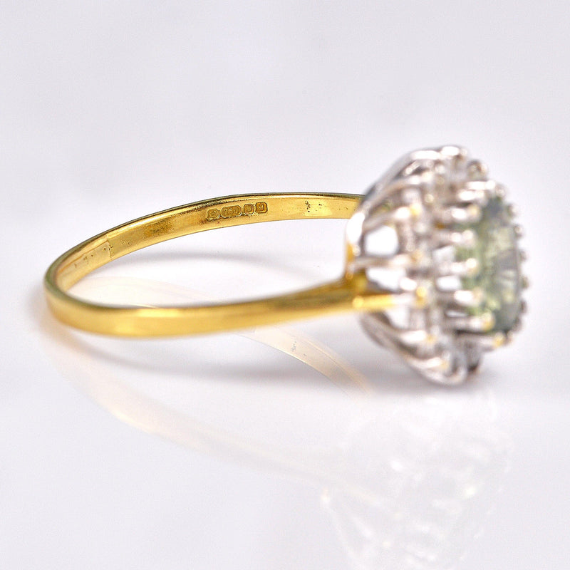 Ellibelle Jewellery Chrysoberyl & Diamond 18ct Gold Cluster Ring
