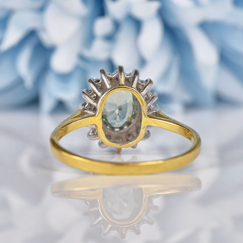 Ellibelle Jewellery Chrysoberyl & Diamond 18ct Gold Cluster Ring