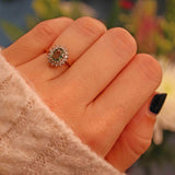 Ellibelle Jewellery Chrysoberyl & Diamond 18ct Gold Cluster Ring