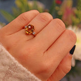 Ellibelle Jewellery Citrine & Diamond 18ct Gold Three Stone Ring