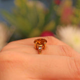 Ellibelle Jewellery Citrine & Diamond 18ct Gold Three Stone Ring