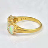ANTIQUE EDWARDIAN OPAL & DIAMOND 18CT GOLD RING