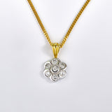 Ellibelle Jewellery Diamond 18ct Gold Daisy Cluster Pendant Necklace