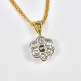 Ellibelle Jewellery Diamond 18ct Gold Daisy Cluster Pendant Necklace