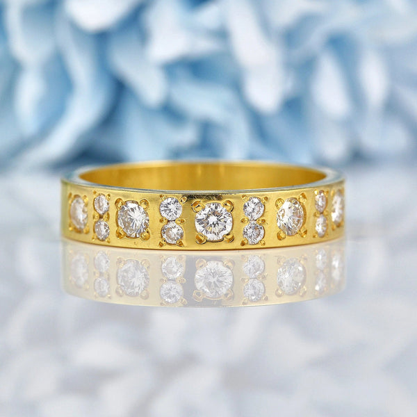 Ellibelle Jewellery Diamond 18ct Gold Half Eternity Wedding Band Ring (0.62cts)