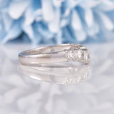 Ellibelle Jewellery Diamond 18ct White Gold Seven Stone Wishbone Wedding Band (0.70cts)