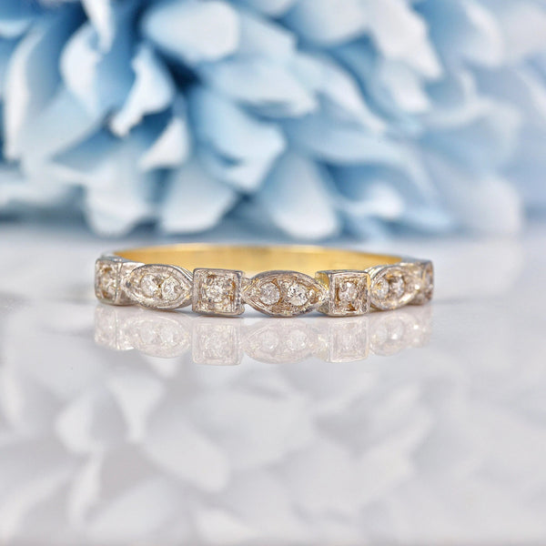 Ellibelle Jewellery Diamond 9ct Gold Stacking Band Half Eternity Ring