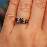 Ellibelle Jewellery Edwardian 1910 Sapphire & Diamond Half Hoop Ring