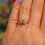 Ellibelle Jewellery Edwardian Diamond 18ct Gold Double Daisy Cluster Ring