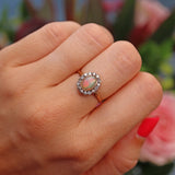 Ellibelle Jewellery Edwardian Opal & Diamond Gold Cluster Ring