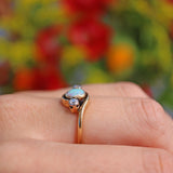 Ellibelle Jewellery Edwardian Opal & Diamond Three Stone Crossover Ring