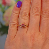 Ellibelle Jewellery Edwardian Ruby & Diamond Daisy Crossover Ring