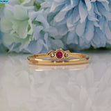 Ellibelle Jewellery EDWARDIAN RUBY & OLD-CUT DIAMOND THREE-STONE RING