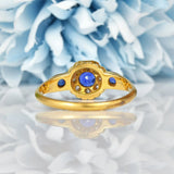 Ellibelle Jewellery EDWARDIAN SAPPHIRE & DIAMOND CLUSTER RING