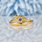 Ellibelle Jewellery Edwardian Sapphire & Diamond Crossover Trilogy Ring
